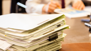 Businessman working at desk in office